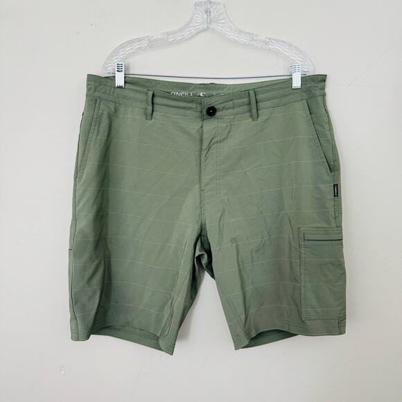 O’Neil Green Striped Swim Trunks Men’s Size 38 - Picture 1 of 12
